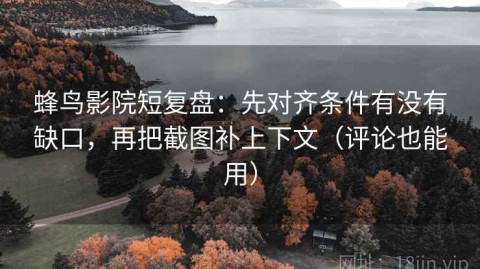 蜂鸟影院短复盘：先对齐条件有没有缺口，再把截图补上下文（评论也能用）