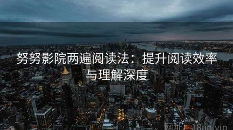 努努影院两遍阅读法：提升阅读效率与理解深度