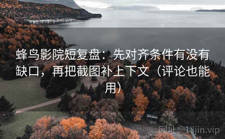蜂鸟影院短复盘：先对齐条件有没有缺口，再把截图补上下文（评论也能用）