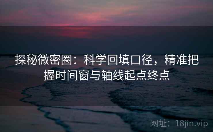 探秘微密圈:科学回填口径,精准把握时间窗与轴线起点终点 探秘微密圈:科学回填口径,精准把握时间窗与轴线起点终点